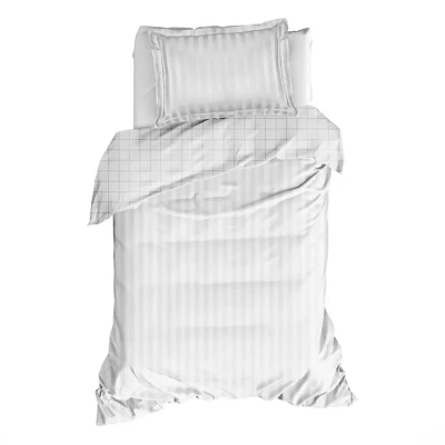 Afbeelding van De Witte Lietaer Dekbedovertrek Katoen Satijn Zygo Eenpersoons 140 x 220 cm Wit