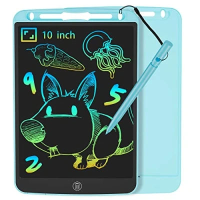 Afbeelding van JOEAIS LCD schrijftablet, 25,4 cm, grafisch tablet voor kinderen, tekenen om te leren, krabbelen en notities maken, kerst verjaardagscadeaus jongens meisjes (blauw)