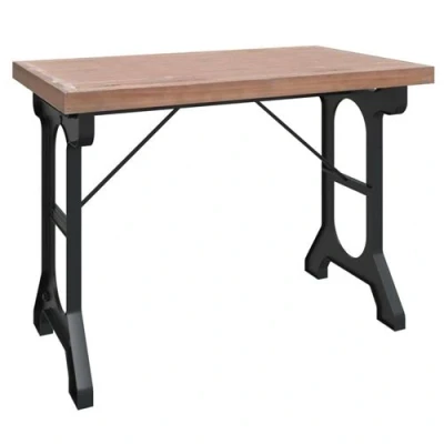 Afbeelding van Eettafel 110x65x82 cm massief vurenhout en ijzer