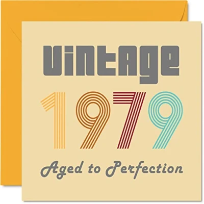 Afbeelding van Verjaardagskaarten voor de 45e verjaardag mannen en vrouwen Vintage 1979 Aged To Perfection Grappige verjaardagskaart hem haar, 145 mm x beste vriendin, mama, papa, broer,