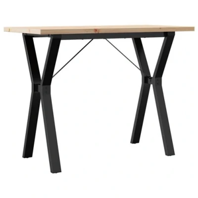 Afbeelding van vidaXL Eettafel Y frame 100x50x75,5 cm massief grenenhout en gietijzer