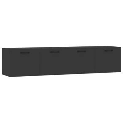 Afbeelding van vidaXL Wandkasten 2 st 60x36,5x35 cm bewerkt hout zwart