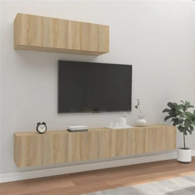 Afbeelding van vidaXL 3 delige Tv meubelset bewerkt hout sonoma eikenkleurig