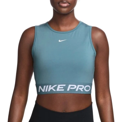 Afbeelding van Nike Performance CROP TANK Top, Dames, Maat: Small, Smokey blue/white