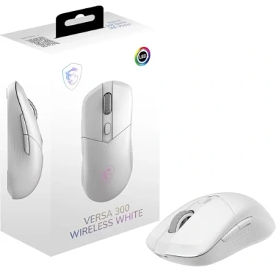 Afbeelding van MSI VERSA 300 WIRELESS White Gaming Muis 2.4GHz / Bluetooth 5.3 USB 2.0 Tot 50 uur Batterijduur