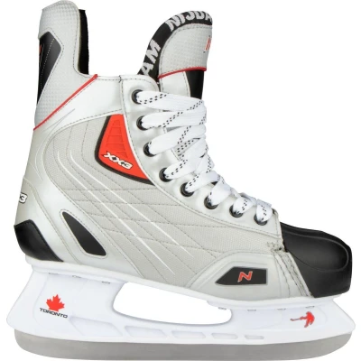 Afbeelding van Nijdam IJshockeyschaats Polyester Deluxe Zilver/Zwart/Rood 42