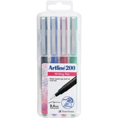 Afbeelding van Artline 200 fineliner, etui van 4 stuks, assorti fineliner