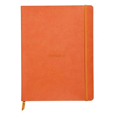 Afbeelding van RHODIA 117514C Notitieboek, zacht, 19 x 25 cm, gelinieerd, 160 pagina&#039;s, licht papier, 90 g/m, bladwijzers, elastische sluiting, omslag van kunstleer, collectie Rhodiarama