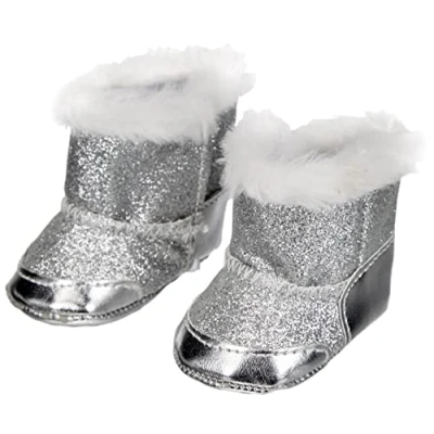 Afbeelding van Heless Poppenschoenen Laarzen 38 45 Cm Meisjes Polyester Zilver