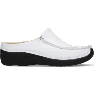 Afbeelding van Wolky Slippers Seamy Slide wit geprint leer