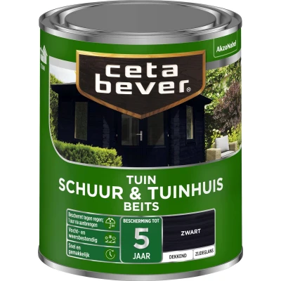 Afbeelding van Ceta Bever Dekkend Tuinbeits Schuur &amp; Tuinhuis Zwart 0,75 liter Blanke lak Beits