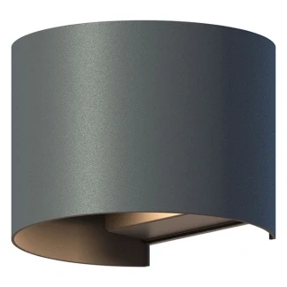 Afbeelding van Calex LED Wandlamp Verona Oval Up &amp; Down Verstelbare Stralingshoek 7W Tuinverlichting Modern Design Warm Wit Licht Voor Binnen en Buiten Antraciet