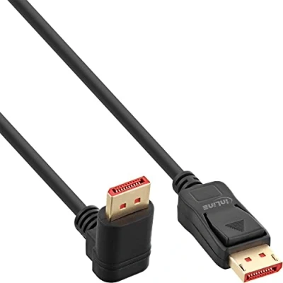 Afbeelding van Premium DisplayPort kabel 90 haaks naar beneden versie 1.4 (5K/8K 60Hz) / zwart 2 meter