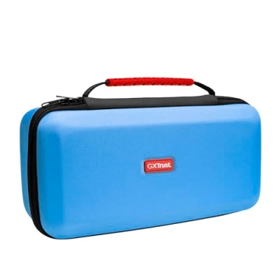 Afbeelding van GXTrust 1252B Pochette XL pour Nintendo Switch 2, Étui de Protection avec Conception Antichoc, Poignée, Housse Accessoires, 4 Joy Cons et 12 Jeux, Bleu
