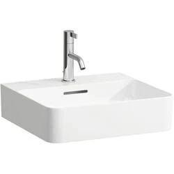 Afbeelding van LAUFEN Val meubelwastafel 450 x 420 mm wit met kraangat en