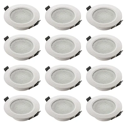 Afbeelding van SEBSON Set van 12 inbouwspots voor badkamer, IP44, aluminium, wit, gatdiameter: 70 mm, ronde inbouwspot met GU10 fitting led/halogeen