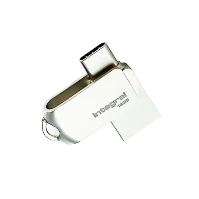 Afbeelding van Integral USB 3.0 Dual type C en A stick met robuuste metalen behuizing, snelle eenvoudige overdrachtssnelheden, Plug &amp; Play 16 GB