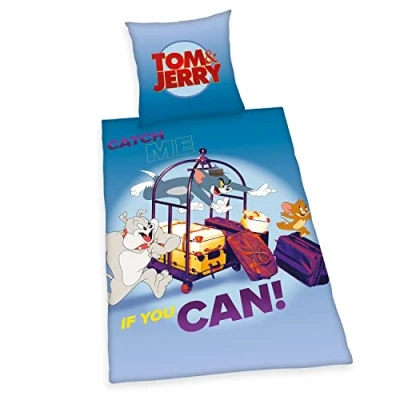 Afbeelding van Herding Tom &amp; Jerry beddengoed Jerry, kussensloop: 80 x cm en dekbedovertrek: 135 200 cm, 100% linon
