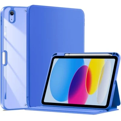 Afbeelding van ProCase iPad 10e generatie beschermhoes met potloodhouder 2022 10,9 inch 10 voor hoes, A2696, A2757, A2777 blauw