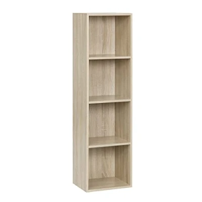 Afbeelding van WOLTU SK003hei4 Boekenkast, opbergrek, halfopen, 30 x 24 106 cm, van spaanplaat, woonkamer, kantoor, 4 vakken