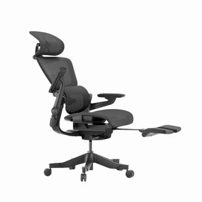 Afbeelding van HINOMI H1 Pro V2 ergonomische bureaustoel met voetensteun, 3D lendensteun, opvouwbare bureaustoel, 5D armleuningen, bureauzitting 136 kantelbaar (zwart, standaardhoogte)