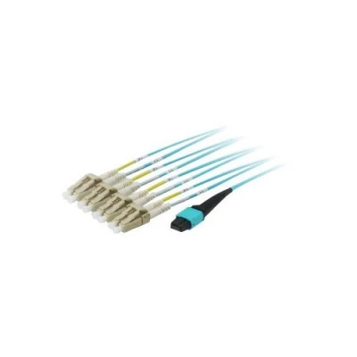 Image de equip Pro Cordon de raccordement LC multi mode (M) pour MTP multimode (F) 15 m fibre optique 50 / 125 microns OM4 turquoise
