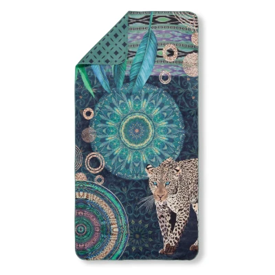 Afbeelding van HIP Sporthanddoek &quot;mandala&#039;s en een luipaard&quot; Multi (50x100 cm) Microvezel
