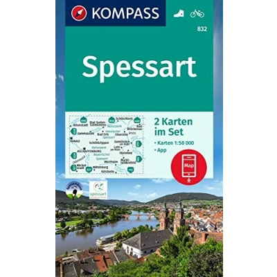 Afbeelding van KOMPASS Wanderkarten Set 832 Spessart (2 Karten) 1:50.000