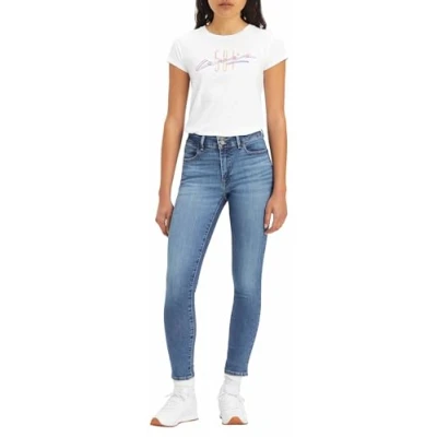 Afbeelding van Levi&#039;s 711 Double Button Slim fit jeans, Dames, Maat: 27x32, Blue wave mid