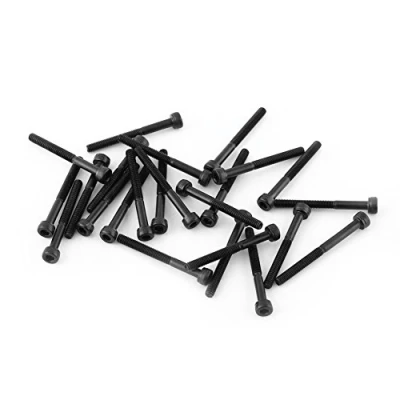 Afbeelding van M3 schroefmoeren, set zwarte zeskantbouten 12,9 gelegeerde kwaliteit 4 50 mm koolstofstaal inbusschroeven en moeren (M3 x 30 【halve tand】 24 stuks/verpakking)