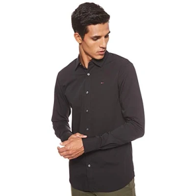 Image de Tommy Jeans Homme Chemise Tjm Original Stretch Shirt Dm0dm04405, Noir (noir Tommy), M