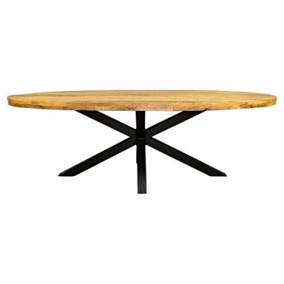 Afbeelding van Eetkamertafel Denise Eettafel ovaal mangohout 240 cm