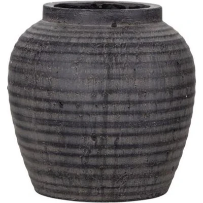 Afbeelding van House Doctor Bloempot Hafa grijs/ bruin terracotta Ø26x26cm