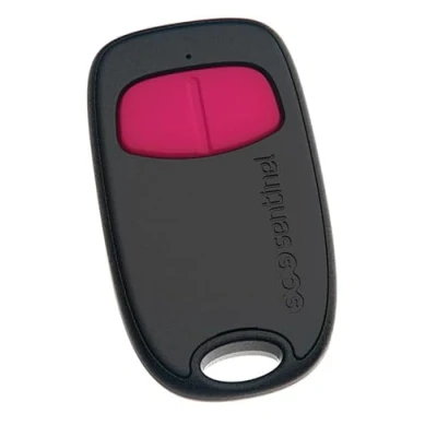 Afbeelding van 2 kanaals afstandsbediening SCS SENTINEL SimplyControl Fuchsia, bereik 40m, frequentie 433,92 MHz, CR2032 lithiumbatterij inbegrepen