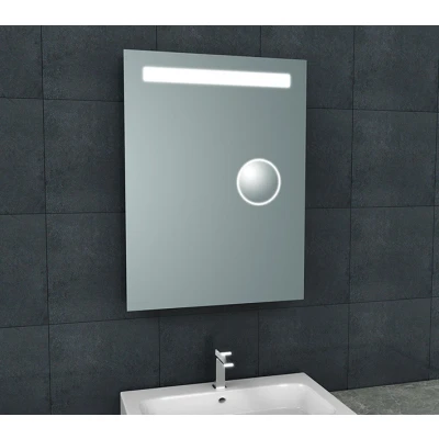 Afbeelding van Wiesbaden Tigris spiegel rechthoek met LED en scheerspiegel 60 x 80 cm