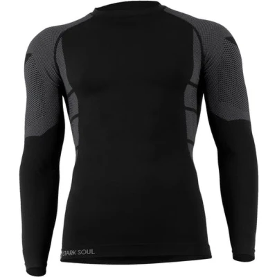 Afbeelding van Heren thermoshirt met lange mouwen Grijs/Zwart Maat S/M