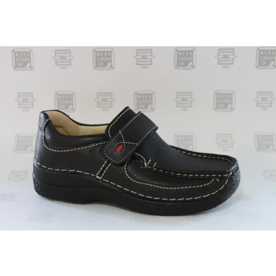 Afbeelding van Wolky Bandschoenen Roll Strap zwart leer