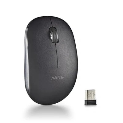 Image de NGS Fog Pro Souris droitiers et gauchers optique 2 boutons sans fil 2.4 GHz récepteur USB noir Pour la vente au détail boîte de suspension