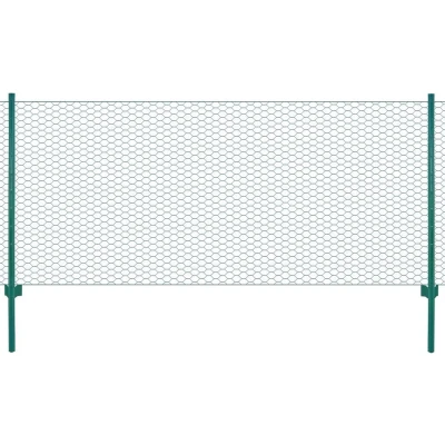 Afbeelding van Draadgaashek met palen 25x0,5 m staal groen