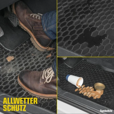 Afbeelding van WALSER 50760 Vloermatset Rubber voor en achter 4 Zwart