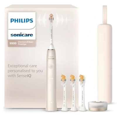 Afbeelding van Philips Sonicare DiamondClean Prestige 9900 Elektrische Tandenborstel Champagne Extra Opzetborstels HX9992/44