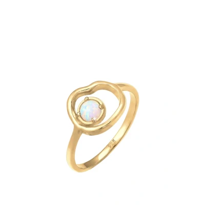 Afbeelding van Elli Design Circle Ring goldcoloured, Dames, Maat: 54, Gold coloured