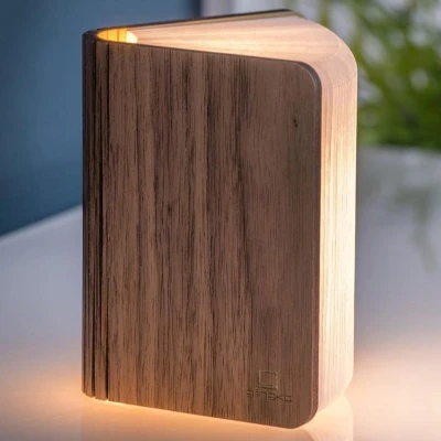 Afbeelding van Gingko Booklight Wood Walnut Mini