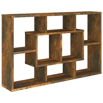 Afbeelding van vidaXL Wandrek, gerookt eiken, 85 x 16 52,5 cm, bewerkt hout