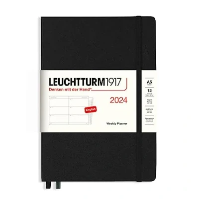 Afbeelding van LEUCHTTURM1917 367622 Weekplanner 2024, 12 maanden, A5, zwart