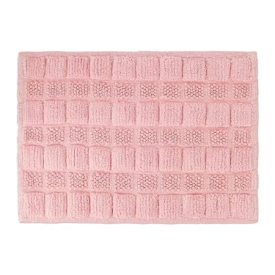 Afbeelding van Relaxdays badmat antislip badkamermat 60x40 cm uitstapmat douchemat wasbaar roze