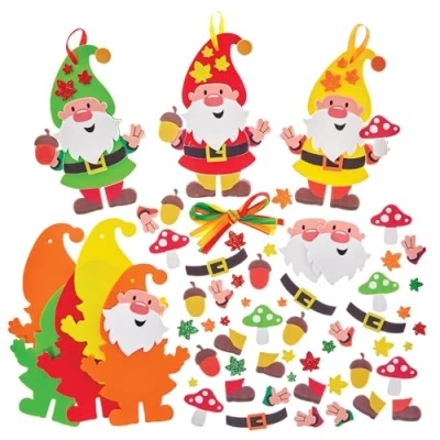 Afbeelding van Baker Ross FX560 Herfst kabouter decoratieset om te mengen en matchen, 8 stuks, herfstdecoratie voor kinderen