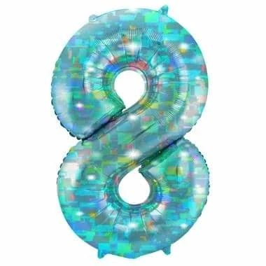 Image de Ballon d&#039;hélium Figure 8 Aqua galactique 101cm