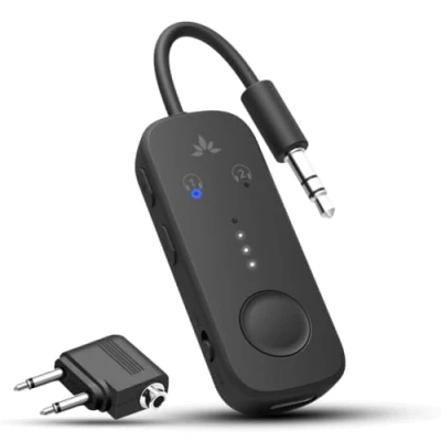 Afbeelding van Avantree Relay Bluetooth 5.3 Adapter for Airplanes with aptX Adaptive &amp; Low Latency, Wireless Audio Transmitter up to 2 Headphones. ZWART