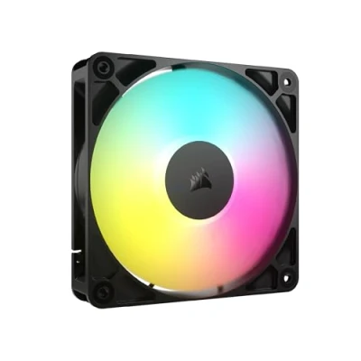 Afbeelding van CORSAIR RS120 ARGB 120 mm PWM ventilator Daisy Chain aansluiting geluidsarm magnetische koepellagers één pakket zwart
